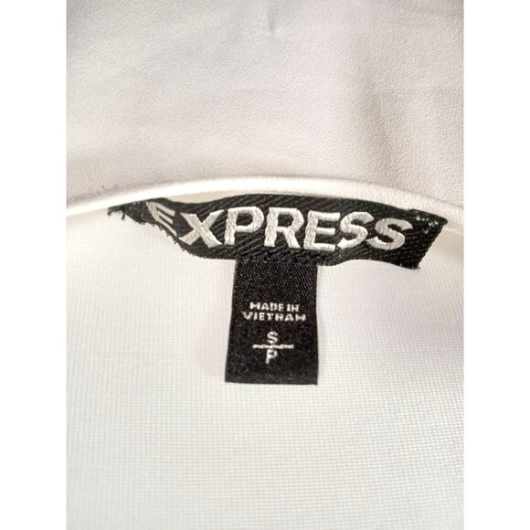 Express Womens White Spaghetti Strap Lace Up Cold Shoulder Cami Ruffle Sleeve La - Picture 9 of 9